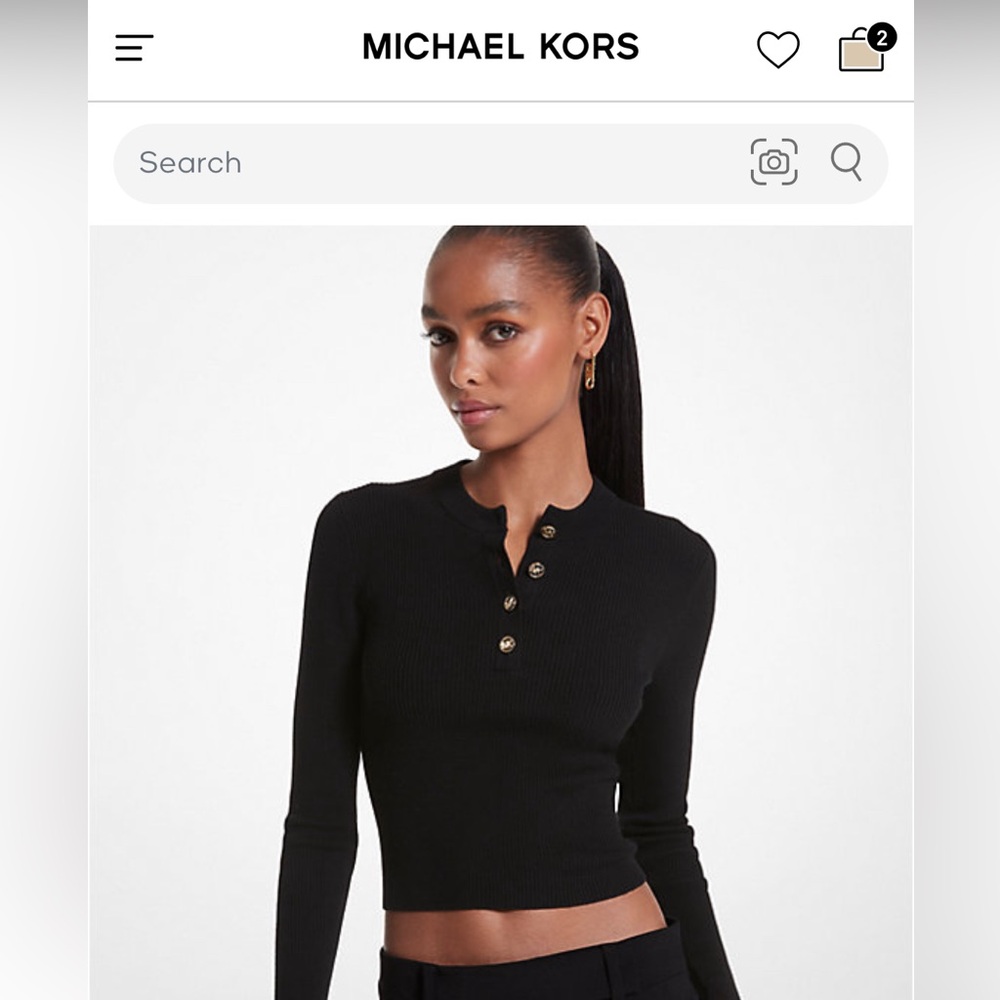Michael Kors Ribbed Wool Blend Sweater